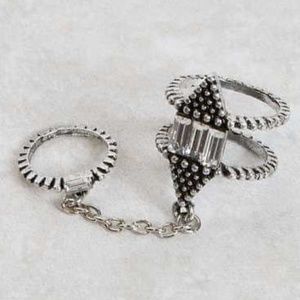 🆕 BKE Antique Silver Double Ring